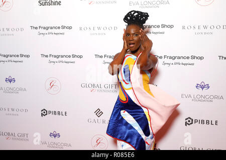 Shingai Shoniwa die Teilnahme an der 9. jährlichen globalen Geschenk Gala im Rosewood Hotel, London statt. PRESS ASSOCIATION FOTO. Bild Datum: Freitag, 2. November 2018. Foto: David Parry/PA-Kabel Stockfoto