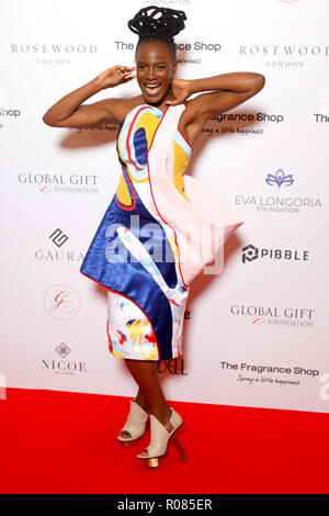 Shingai Shoniwa die Teilnahme an der 9. jährlichen globalen Geschenk Gala im Rosewood Hotel, London statt. PRESS ASSOCIATION FOTO. Bild Datum: Freitag, 2. November 2018. Foto: David Parry/PA-Kabel Stockfoto