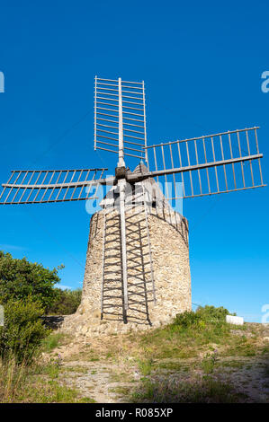 Windmühle Moulin Saint Roche, Grimaud-Village, Var, Provence-Alpes-Cote d'Azur, Frankreich, Europa Stockfoto