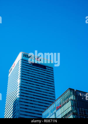 HSBC Gebäude, HSBC Tower, Canary Wharf, Doclands, London, England, UK, GB. Stockfoto