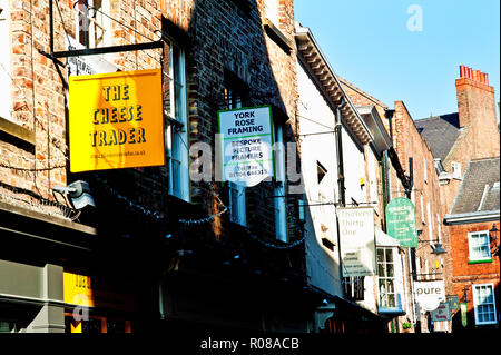 Schilder Grape Lane, York, England Stockfoto