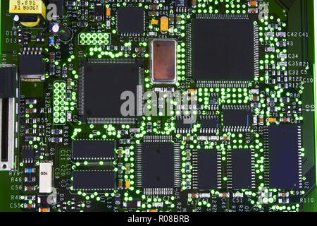 Elektronikplatine mit Prozessor Stockfoto