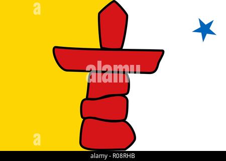Einfache Flagge Provinz von Kanada. Nunavut Stock Vektor