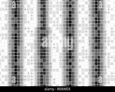 Abstrakte Werbung, Buntglas Schwarz und Weiß, geometrische Architektur Design Stockfoto