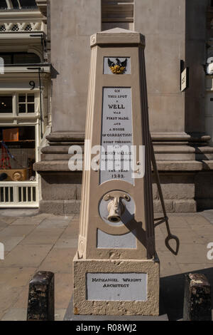 Cornhill Wasserpumpe, Royal Exchange, London, UK. Vom Architekten Nathaniel Wright im Jahre 1799 entworfen Stockfoto