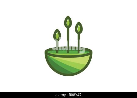 Landschaft, Baum, minimalistischen Logo Design Inspiration Stock Vektor