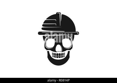Skull Helm Sicherheit von Gefahr Logo Design Inspiration Stock Vektor