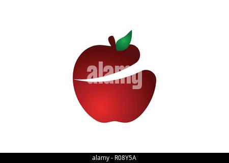 Red Apple Logo Design Inspiration Stock Vektor