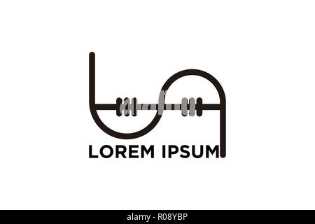 Buchstabe L ein Zahnarzt Logo Designs Inspiration isoliert auf weißem Hintergrund Stock Vektor