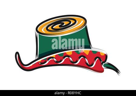 Chili und Hut, mexikanische Tacos Logo Designs Inspiration isoliert auf weißem Hintergrund Stock Vektor