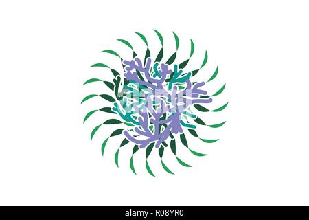 Algen Logo Designs Inspiration isoliert auf weißem Hintergrund Stock Vektor