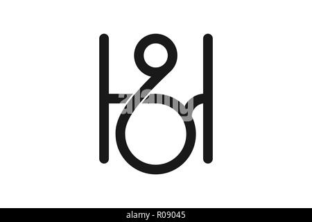 Buchstabe H mono line Logo Designs Inspiration isoliert auf weißem Hintergrund Stock Vektor