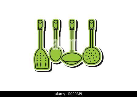 Küche Werkzeug Logo Design Inspiration auf weißem Hintergrund isoliert Stock Vektor