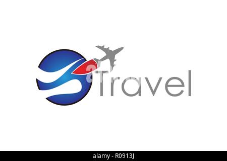 Flugzeug, Reisen Logo Designs Inspiration isoliert auf weißem Hintergrund Stock Vektor