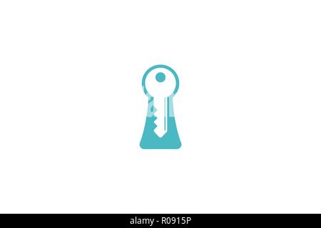 Schlüsselloch, Sicherheit Logo Designs Inspiration isoliert auf weißem Hintergrund Stock Vektor