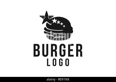 Burger Logo Designs Inspiration isoliert auf weißem Hintergrund Stock Vektor