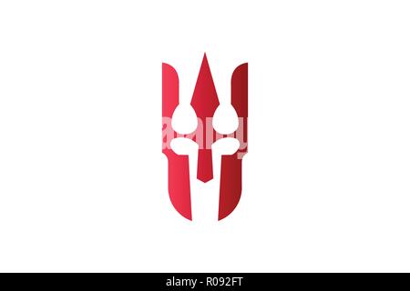 Red Spartan warrior Logo Designs Inspiration isoliert auf weißem Hintergrund Stock Vektor