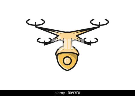Drone Logo Designs Inspiration isoliert auf weißem Hintergrund Stock Vektor