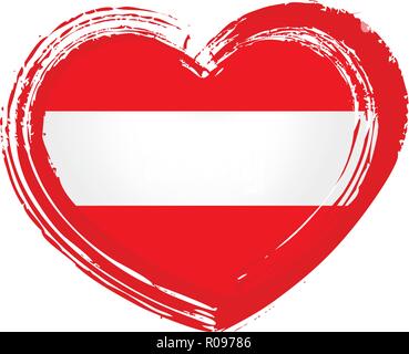 Österreich Flagge, Vector Illustration auf weißem Hintergrund Stock Vektor