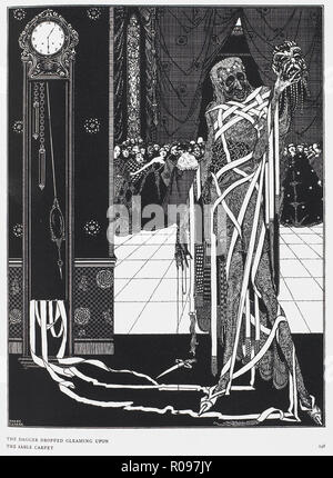 Die MASKE DES ROTEN TODES, 1842 Gothic Horror Kurzgeschichte von Edgar Allan Poe. Illustration von Harry Clarke für eine Ausgabe 1919. Stockfoto