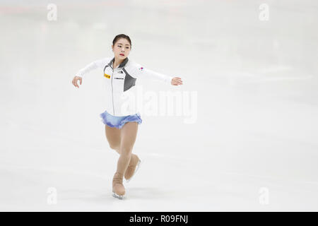 Helsinki Ice Hall, Helsinki, Finnland. 2 Nov, 2018. Hanul Kim (KOR), 2. NOVEMBER 2018 - Eiskunstlauf: ISU Grand Prix 2018/2019 Helsinki Grand Prix der Frauen 2018 kurzes Programm an der Helsinki Ice Hall, Helsinki, Finnland. Credit: D. Nakashima/LBA/Alamy leben Nachrichten Stockfoto