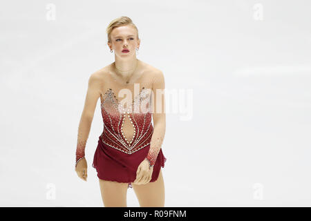 Helsinki Ice Hall, Helsinki, Finnland. 2 Nov, 2018. Emmi Peltonen (FIN), 2. NOVEMBER 2018 - Eiskunstlauf: ISU Grand Prix 2018/2019 Helsinki Grand Prix der Frauen 2018 kurzes Programm an der Helsinki Ice Hall, Helsinki, Finnland. Credit: D. Nakashima/LBA/Alamy leben Nachrichten Stockfoto