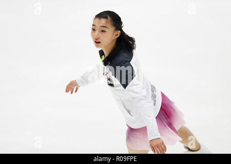 Helsinki Ice Hall, Helsinki, Finnland. 2 Nov, 2018. Kaori Sakamoto (JPN), 2. NOVEMBER 2018 - Eiskunstlauf: ISU Grand Prix 2018/2019 Helsinki Grand Prix der Frauen 2018 kurzes Programm an der Helsinki Ice Hall, Helsinki, Finnland. Credit: D. Nakashima/LBA/Alamy leben Nachrichten Stockfoto