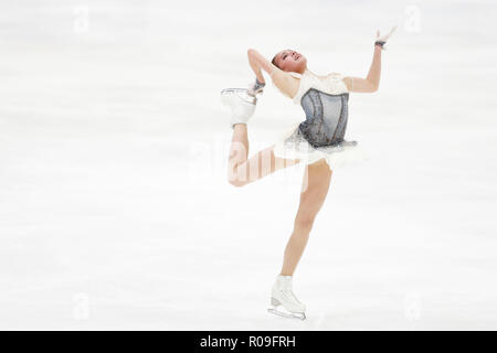 Helsinki Ice Hall, Helsinki, Finnland. 2 Nov, 2018. Alina Zagitova (RUS), 2. NOVEMBER 2018 - Eiskunstlauf: ISU Grand Prix 2018/2019 Helsinki Grand Prix der Frauen 2018 kurzes Programm an der Helsinki Ice Hall, Helsinki, Finnland. Credit: D. Nakashima/LBA/Alamy leben Nachrichten Stockfoto