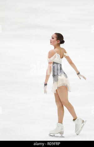 Helsinki Ice Hall, Helsinki, Finnland. 2 Nov, 2018. Alina Zagitova (RUS), 2. NOVEMBER 2018 - Eiskunstlauf: ISU Grand Prix 2018/2019 Helsinki Grand Prix der Frauen 2018 kurzes Programm an der Helsinki Ice Hall, Helsinki, Finnland. Credit: D. Nakashima/LBA/Alamy leben Nachrichten Stockfoto