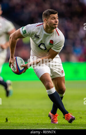 Twickenham, London, UK. 3. November, 2018. Rugby Union, Herbst internationale Reihe, zwischen England und Südafrika; Ben Youngs von England Credit: Aktion plus Sport/Alamy leben Nachrichten Stockfoto