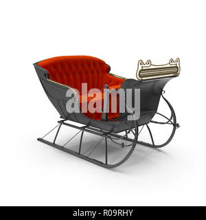 Santa's sleigh auf weißem Hintergrund. 3D-Rendering. Stockfoto