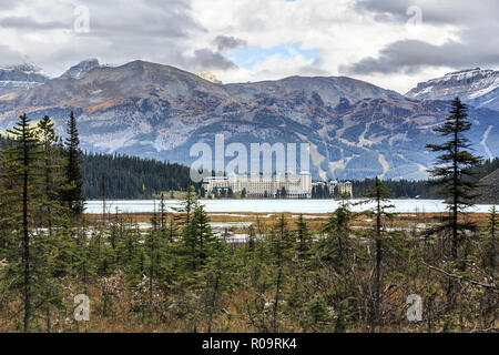 Chateau Lake Louise, Banff Nationalpark, Alberta, Kanada. Stockfoto