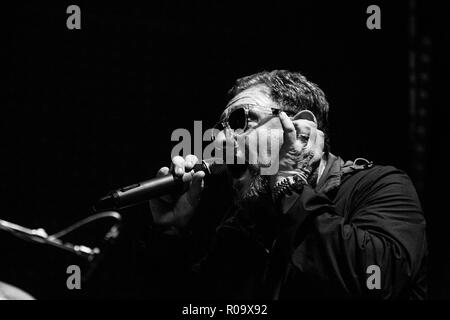 Schwarze Traube (Shaun Ryder) - Juli 2015 - Newcastle Riverside - Live Performance der professionellen Fotografie Stockfoto