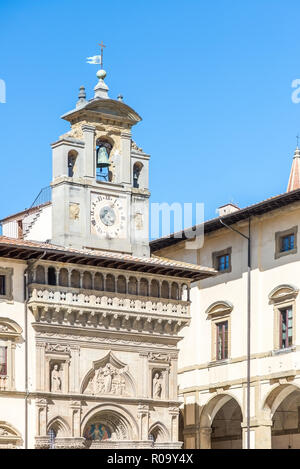 Detail der Palazzo della Fraternita dei Laici von Arezzo, Italien Stockfoto