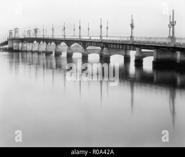 Lion Bridge (Brücke von Lions), St. Augustin, St. John's County, Florida, USA, von Francis Benjamin Johnston, 1936 Stockfoto