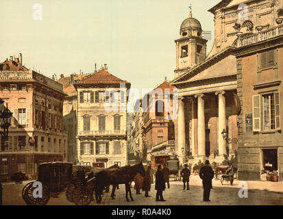 Piazza dell'Annunziata, Genua, Italien, Photochrom Print, Detroit Publishing Company, 1900 Stockfoto