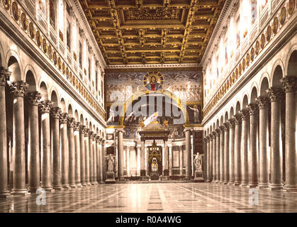 Interieur, St. Paul's, Rom, Italien, Photochrom Print, Detroit Publishing Company, 1900 Stockfoto