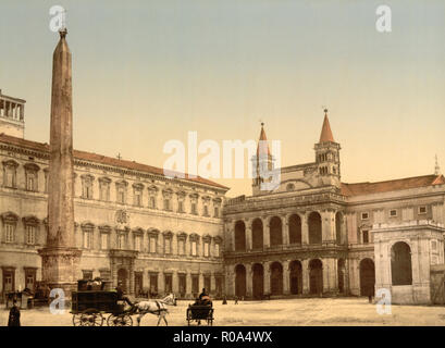 Piazza di San Giovanni in Laterano, Rom, Italien, Photochrom Print, Detroit Publishing Company, 1900 Stockfoto