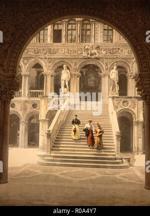 Die Treppe des Giant's, Venedig, Italien, Photochrom Print, Detroit Publishing Company, 1900 Stockfoto