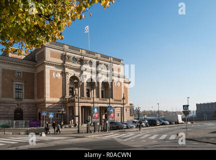 Die Außenfassade des Stockholmer Oper (Kungliga Operan), Gustav Adolfs Torg, Norrmalm, Stockholm, Schweden Stockfoto