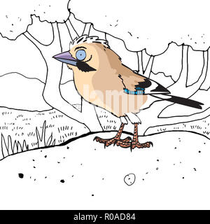 Digitale Illustration eines Eurasischen jay Stockfoto