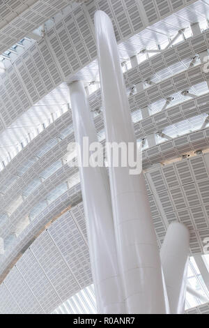 Innenraum der High Speed Rail Station, West Kowloon, Kowloon, Hong Kong Stockfoto