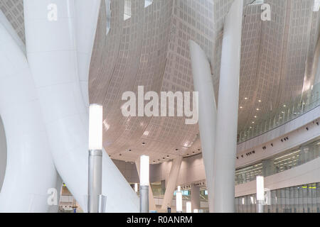 Innenraum der High Speed Rail Station, West Kowloon, Kowloon, Hong Kong Stockfoto