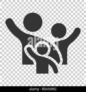 Familie Gruß mit der Hand Symbol im flachen Stil. Person Geste Vector Illustration auf isolierte Hintergrund. Menschen leader Business Konzept. Stock Vektor