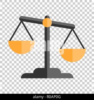 Maßstab vergleich Symbol im flachen Stil. Balance Gewicht Vector Illustration auf isolierte Hintergrund. Vergleich Business Konzept. Stock Vektor