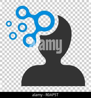 Geist Menschen Symbol im flachen Stil. Menschliche frustration Vector Illustration auf isolierte Hintergrund. Verstand denken Business Konzept. Stock Vektor
