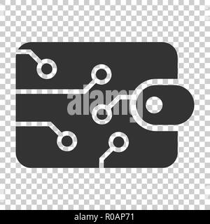 Digital Wallet Symbol im flachen Stil. Crypto Tasche Vector Illustration auf isolierte Hintergrund. Online Finanzen, e-Commerce Konzept. Stock Vektor