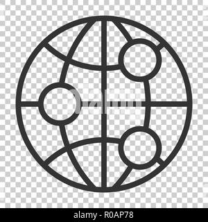 Erde - Planet Symbol im flachen Stil. Globus geographische Vector Illustration auf isolierte Hintergrund. Die globale Kommunikation Business Konzept. Stock Vektor