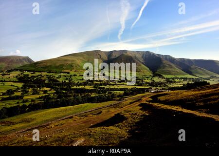 Die Kanten von Blencathra oben Threlkeld Stockfoto