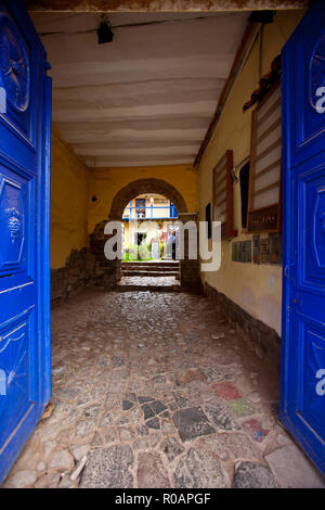 Tür in Cusco Stockfoto